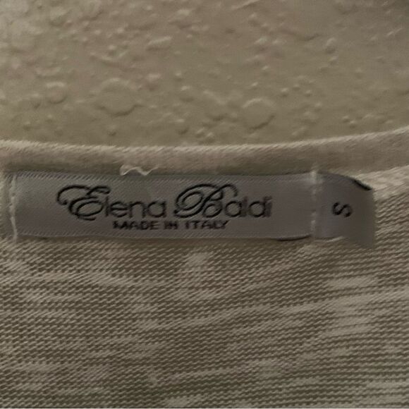 Elena Baldi Made in Italy Open Front Beige Cardigan with Lace Insert Size Small - Picture 3 of 8